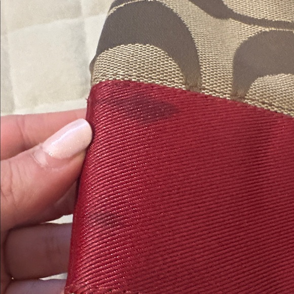 Coach Crossover Bag in Brown/tan and Red Accents - Picture 3 of 16